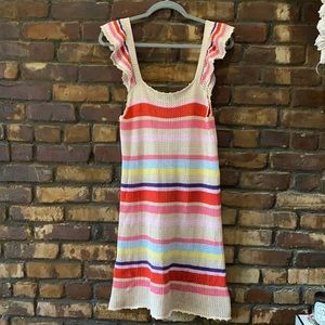 Rails June Ruffle-Sleeve Knit Mini Dress Size S